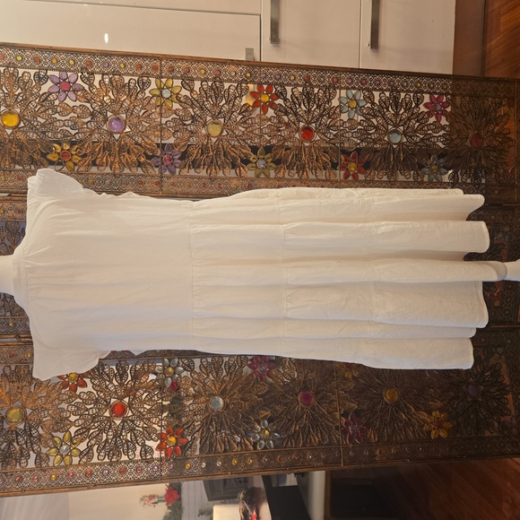 Label Of Love Womens Sleeveless Ruffled V-Neck Boho Midi Dress White Size Large - Picture 3 of 12